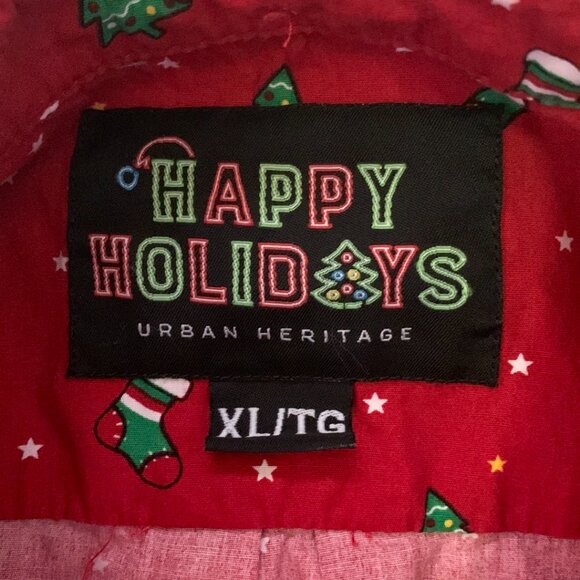 2 Urban Heritage Happy Holidays Casual Shirts Men Sz XL Christmas All Over Print - Picture 11 of 15